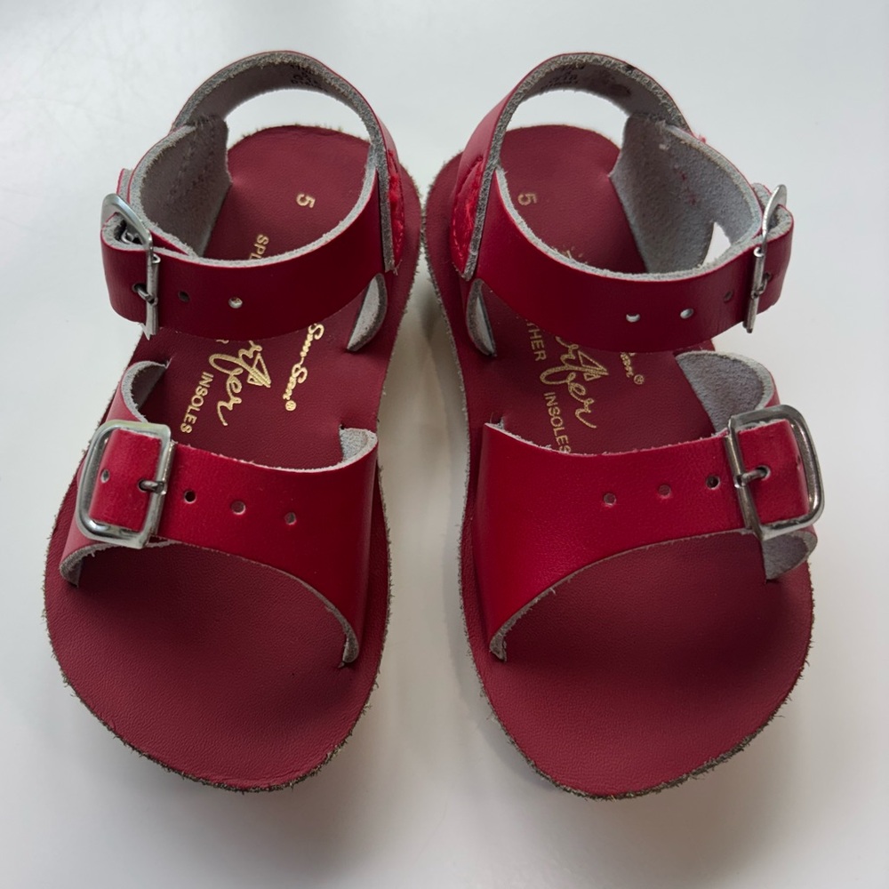 SunSan Red Leather Sandals